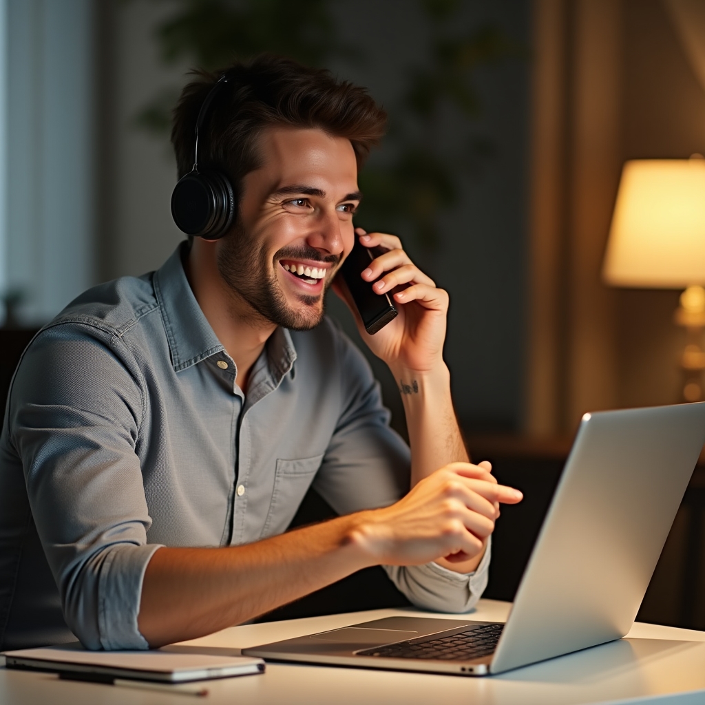 Birou de contact cu laptop deschis și notițe pregătite pentru răspunsuri la mesaje